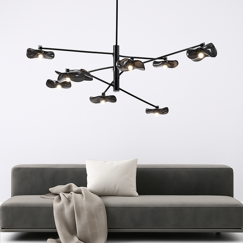 lustre en verre suspension métal hauteur réglable éclairage