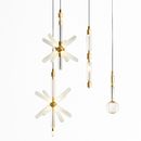 lustre en verre transparent design moderne pour espaces commerciaux et privés
