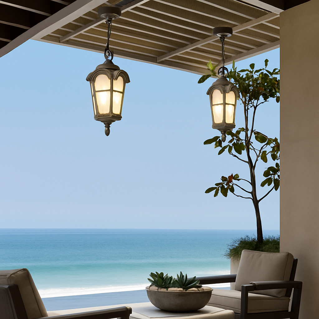 lustre extérieur étanche rétro pour jardin et entrée - vue 6 sur 7