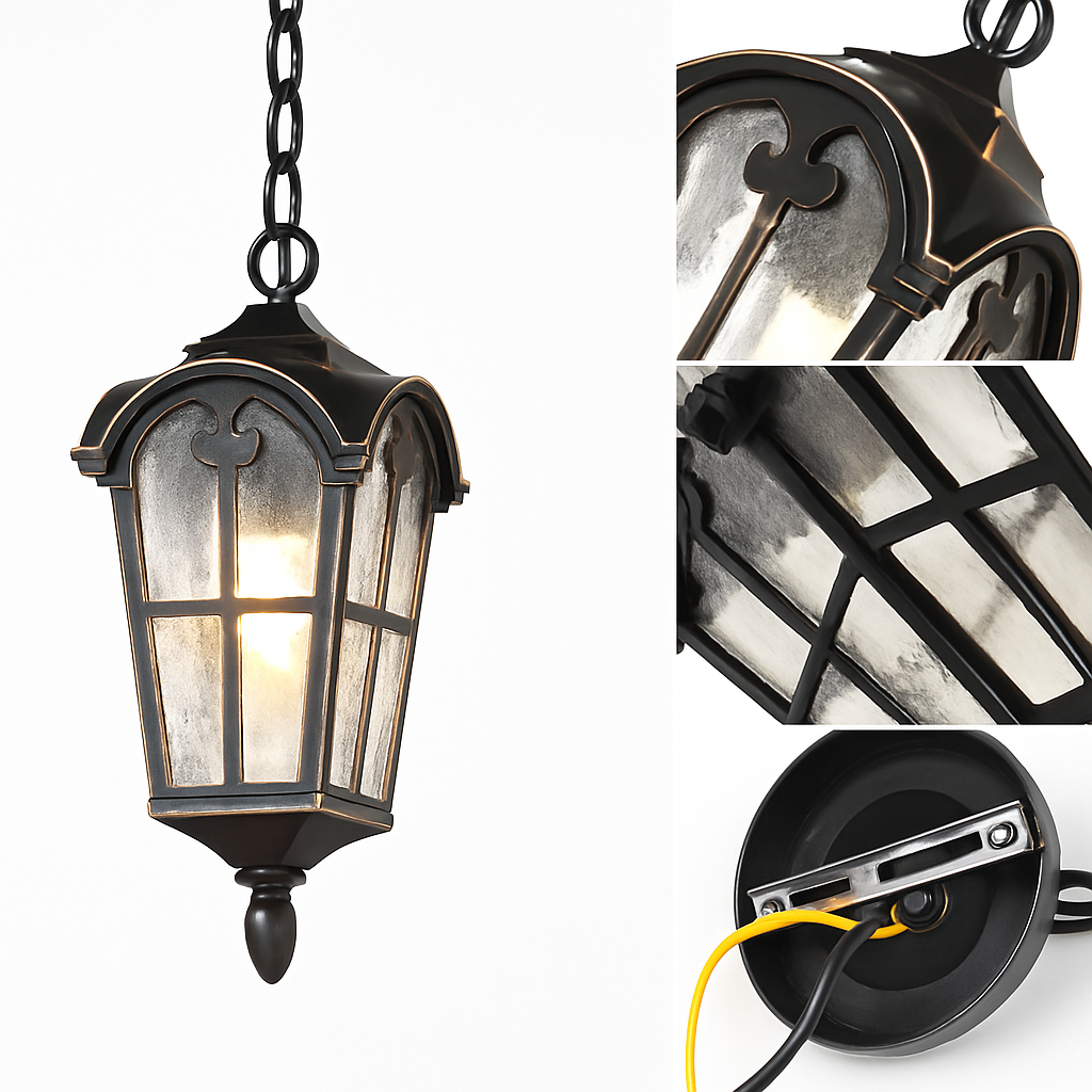 lustre extérieur étanche rétro pour jardin et entrée - vue 7 sur 7
