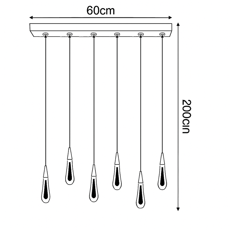 lustre goutte d'eau en cristal pour décoration intérieure