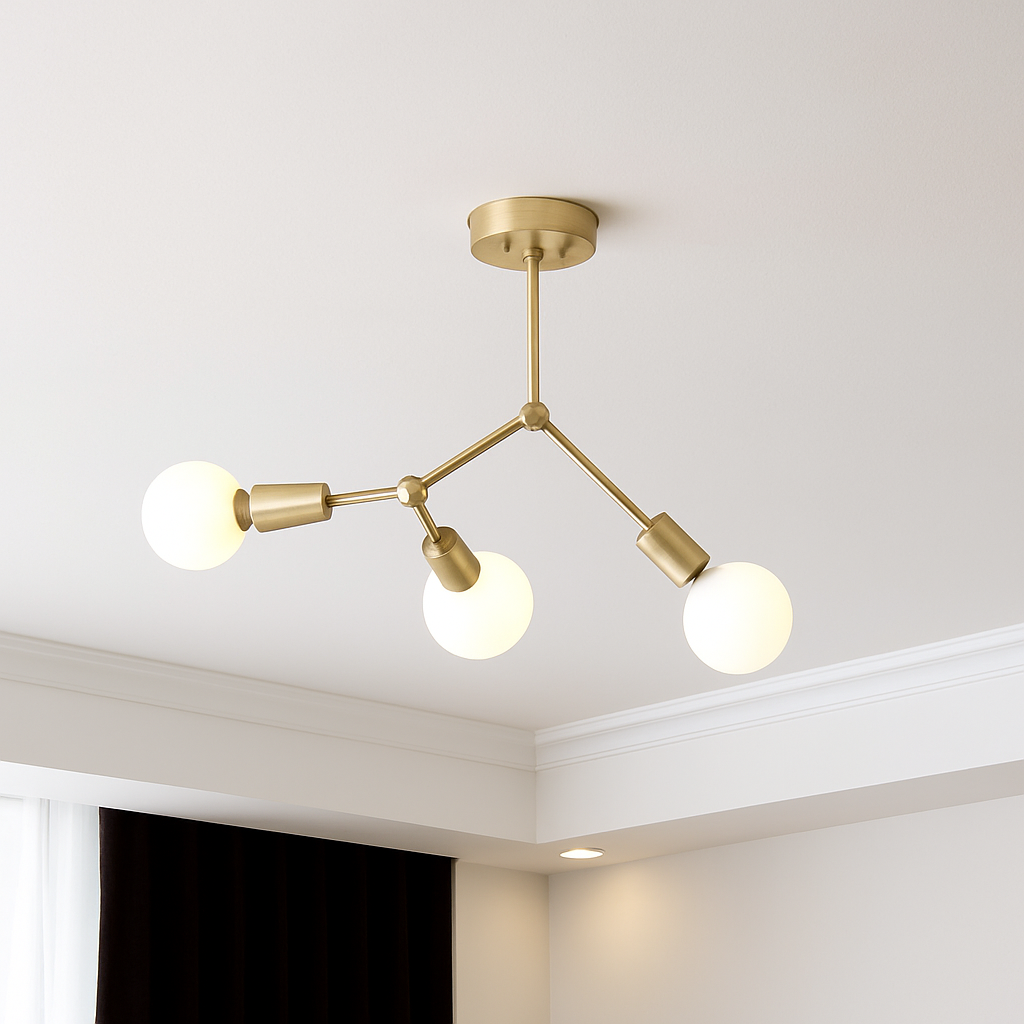 Lustre industriel LED avec plusieurs branches métalliques Rally - vue 7 sur 15