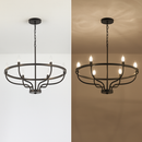 Lustre industriel rétro en fer à 6 têtes