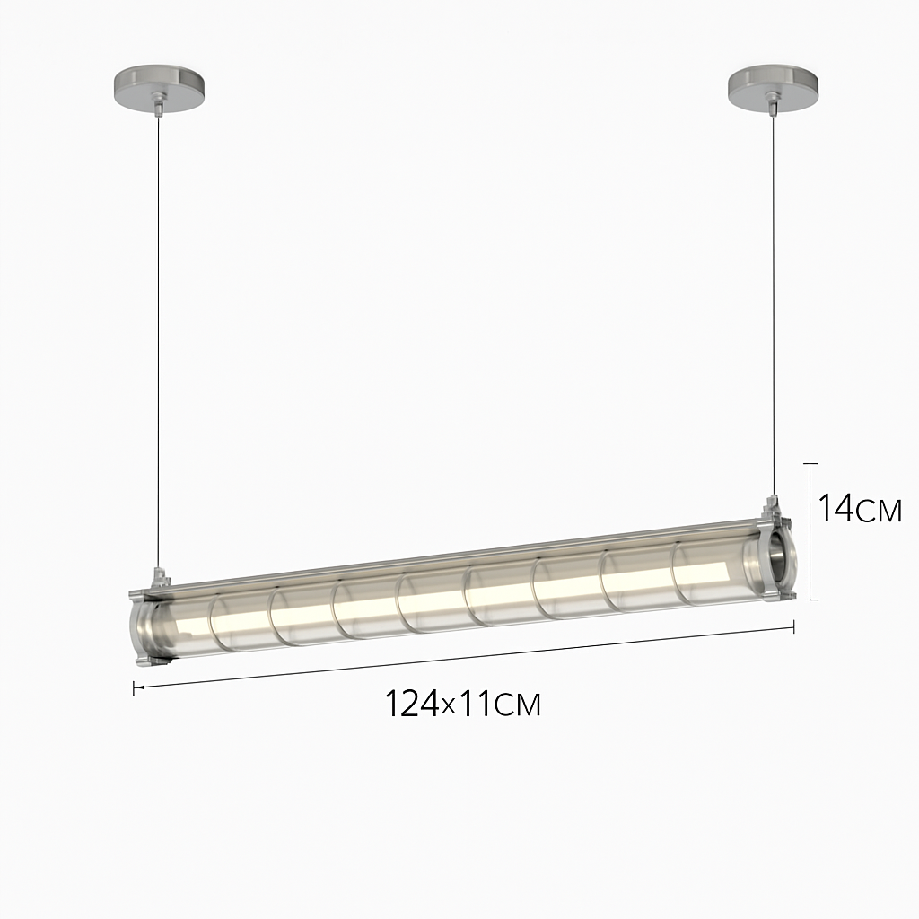lustre industriel rétro en métal avec lumière led - vue 15 sur 15