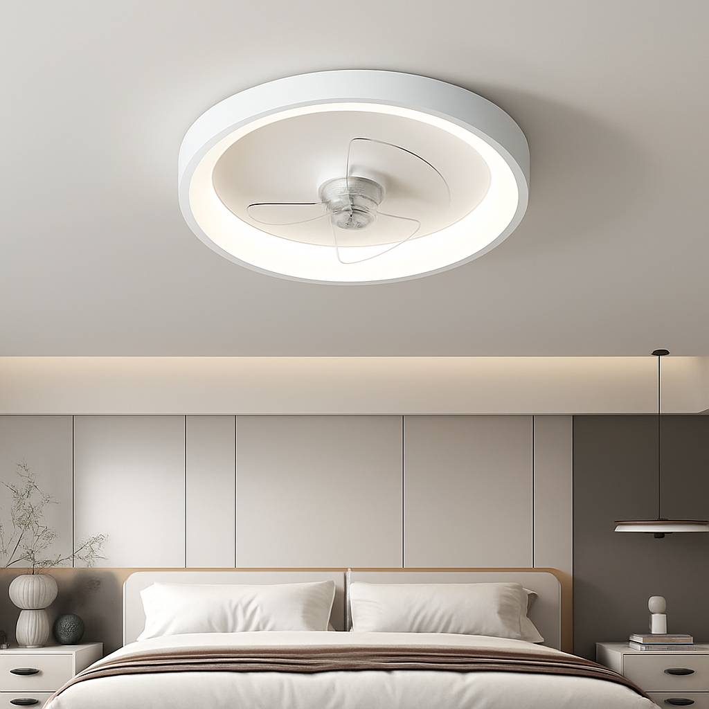 lustre intelligent moderne avec télécommande et ventilateur intégré - vue 3 sur 9