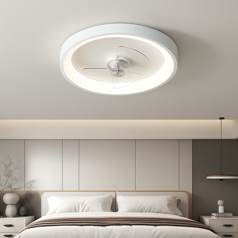 lustre intelligent moderne avec télécommande et ventilateur intégré