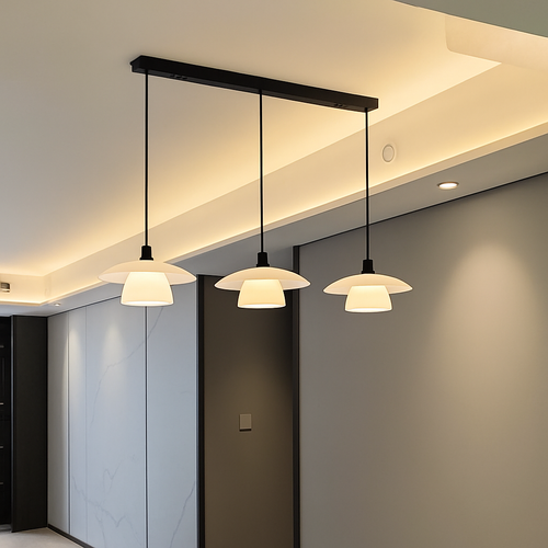 lustre japonais minimaliste en verre vintage pour décoration intérieure