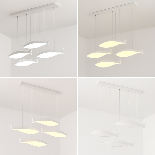 lustre led acrylique suspendu forme de poisson moderne - vue 5 sur 6