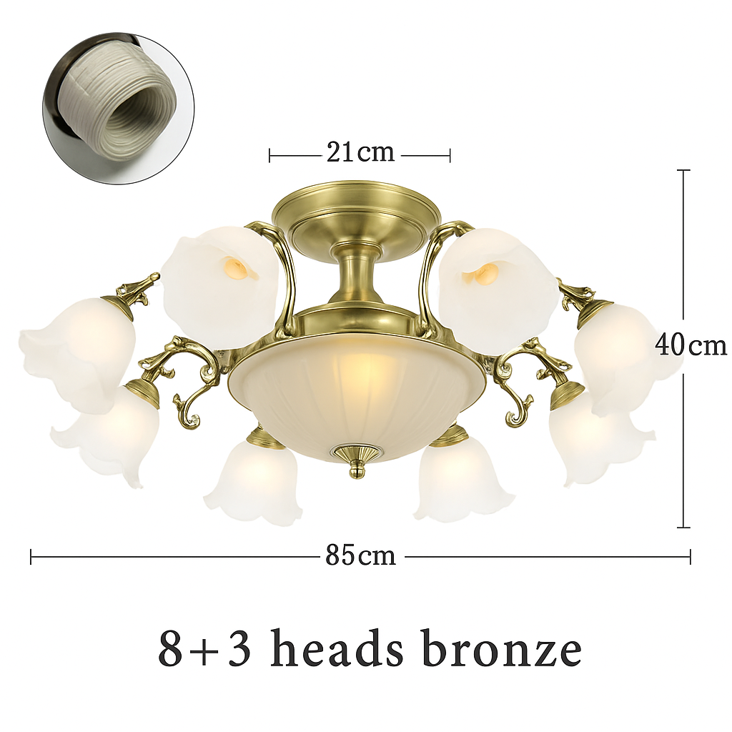 Lustre à LED avec abat-jour en fleurs - vue 12 sur 19