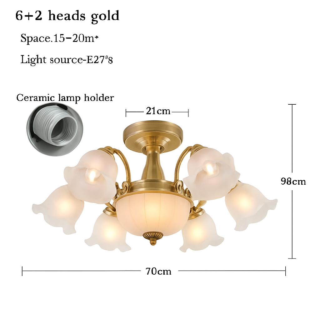 Lustre à LED avec abat-jour en fleurs - vue 14 sur 19