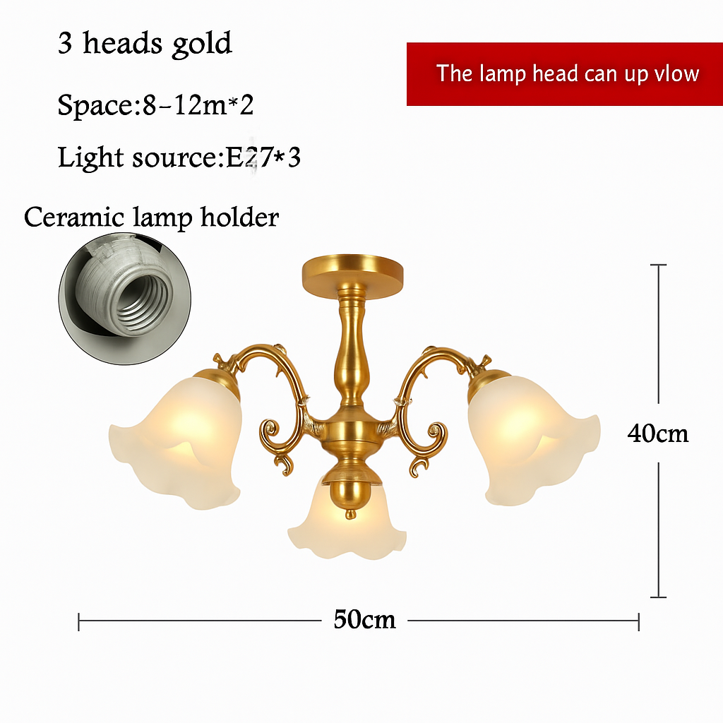 Lustre à LED avec abat-jour en fleurs - vue 8 sur 19