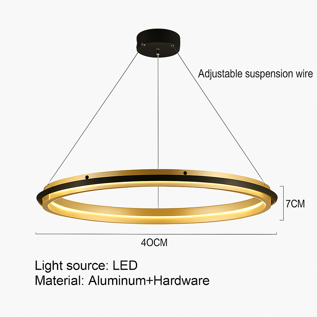 lustre led circulaire de luxe pour décoration intérieure moderne - vue 12 sur 14