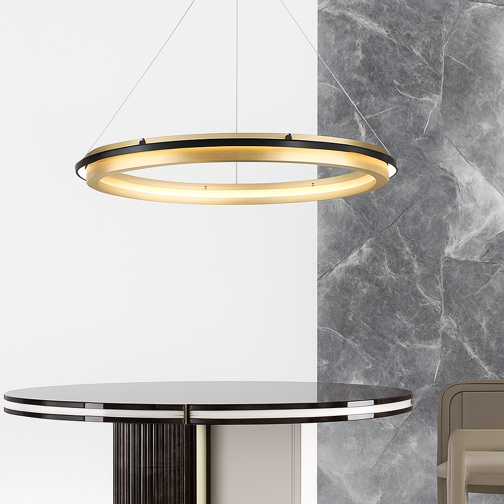lustre led circulaire de luxe pour décoration intérieure moderne - vue 5 sur 14