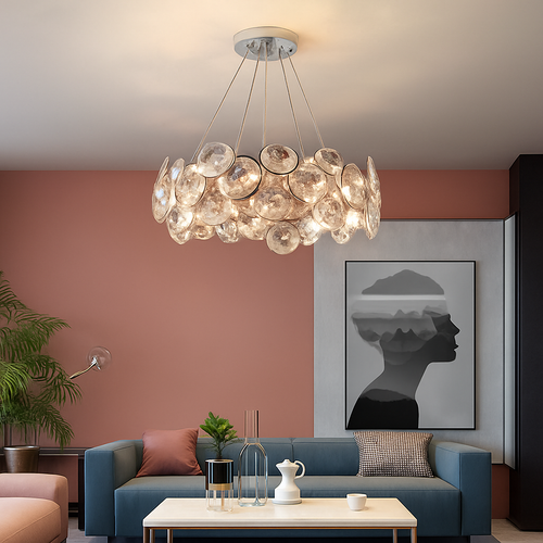 Lustre LED cristal salon moderne chambre romantique salle manger - vue 4 sur 6