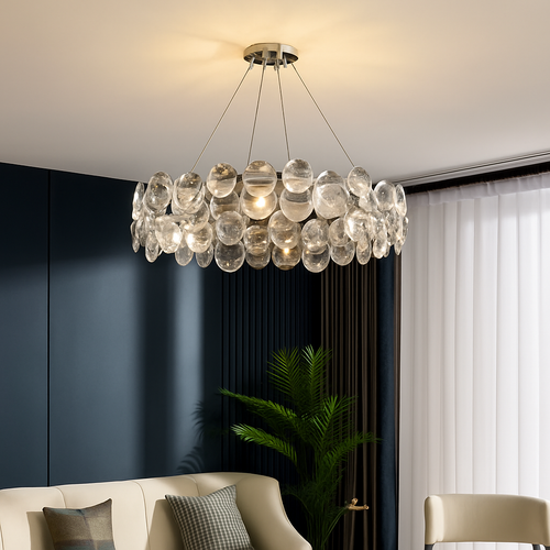 Lustre LED cristal salon moderne chambre romantique salle manger - vue 5 sur 6