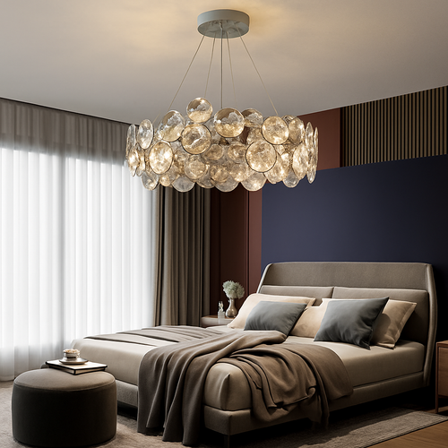Lustre LED cristal salon moderne chambre romantique salle manger - vue 6 sur 6