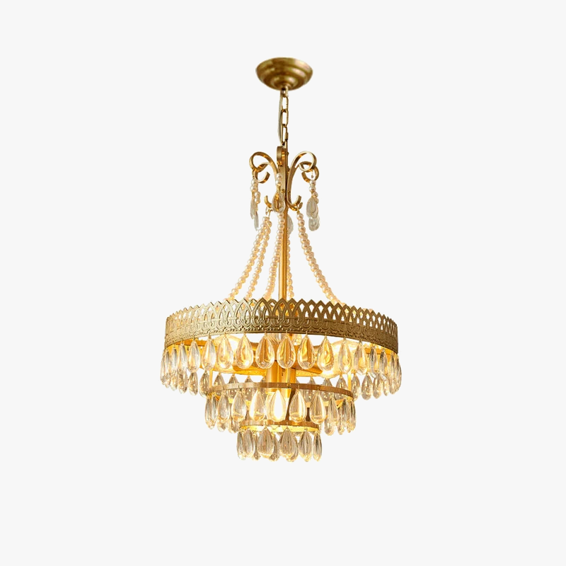 lustre à led en cristal forme larme rose 2024 luminaire élégant moderne
