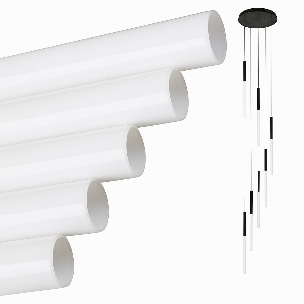 lustre led ligne longue moderne suspension villa luxe éclairage - vue 7 sur 24