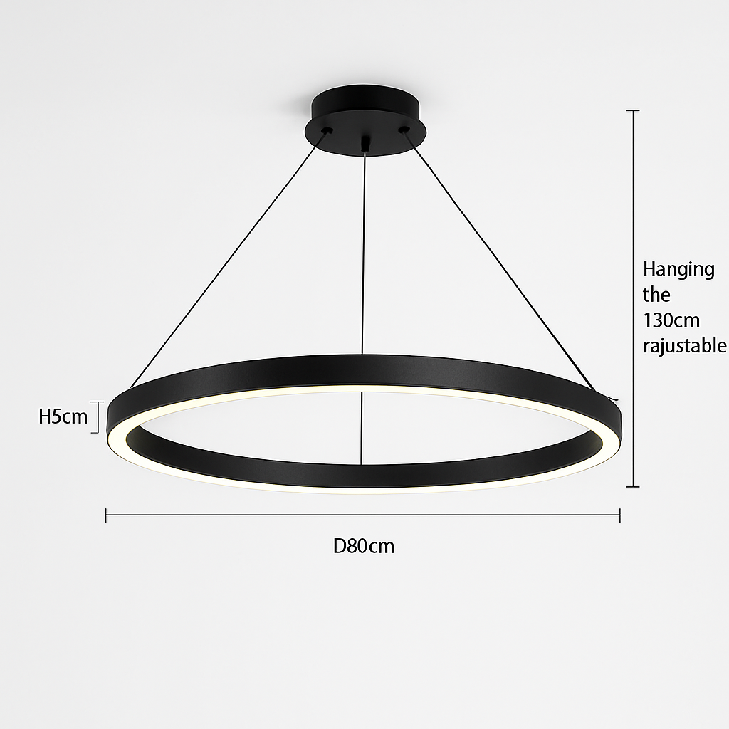 lustre led minimaliste moderne anneau rond suspension décoratif