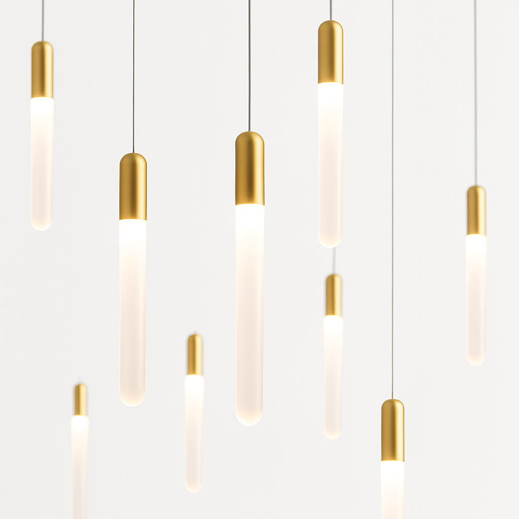 lustre led minimaliste moderne pour villa restaurant escalier - vue 4 sur 12
