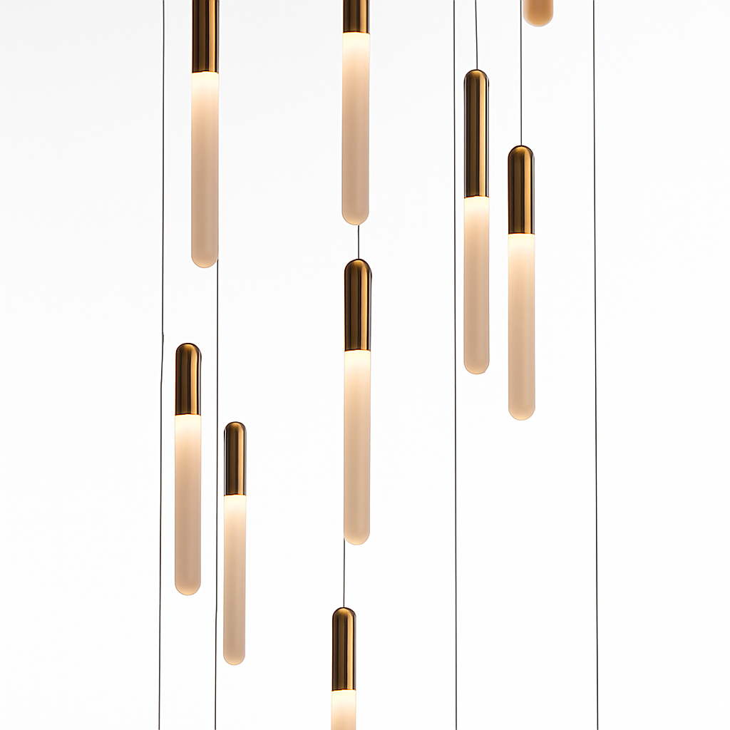lustre led minimaliste moderne pour villa restaurant escalier - vue 6 sur 12