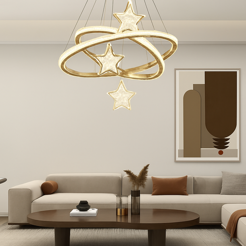 lustre led moderne en cristal pour éclairage intérieur - vue 3 sur 12