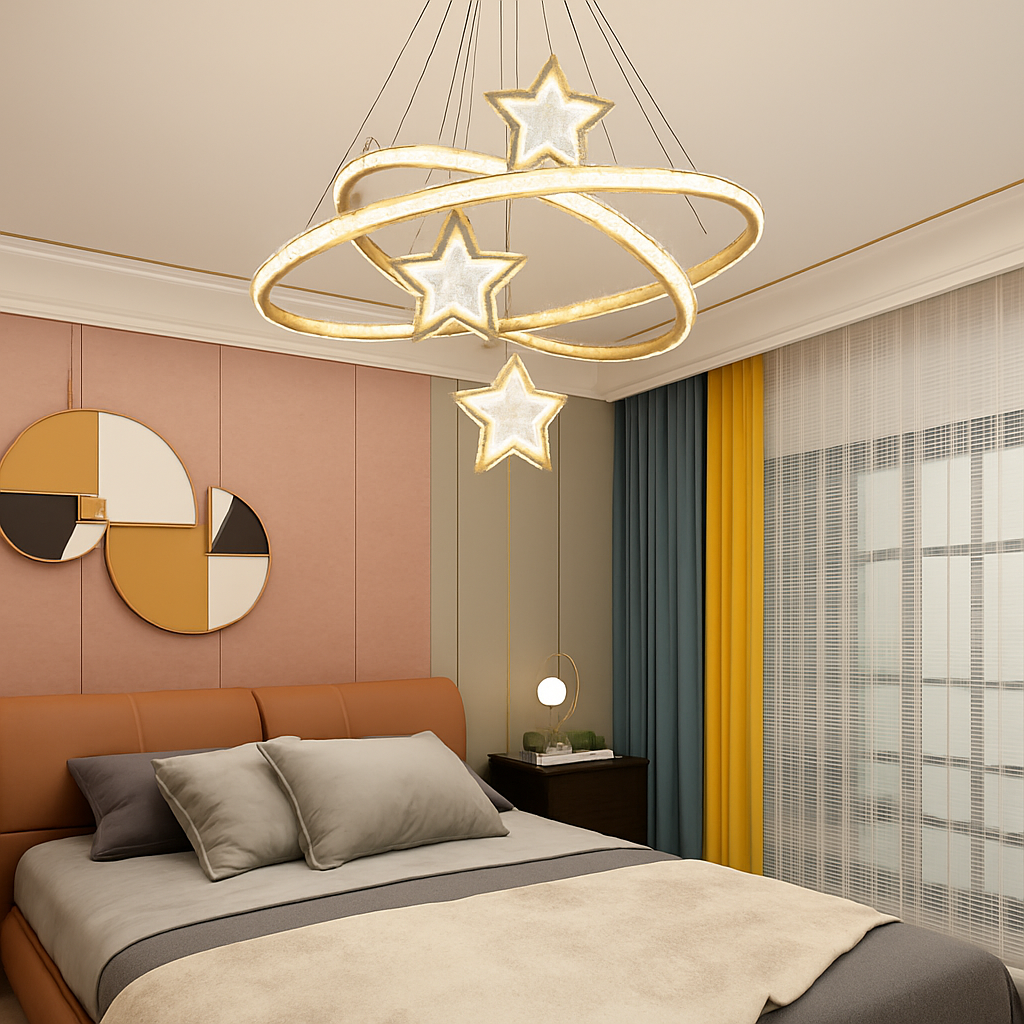 lustre led moderne en cristal pour éclairage intérieur - vue 6 sur 12