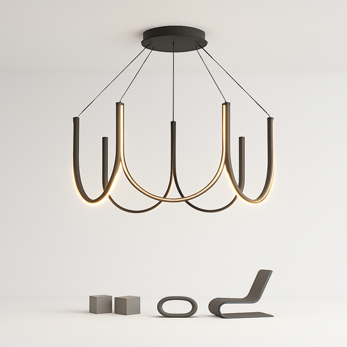 lustre led moderne en u pour décoration intérieure