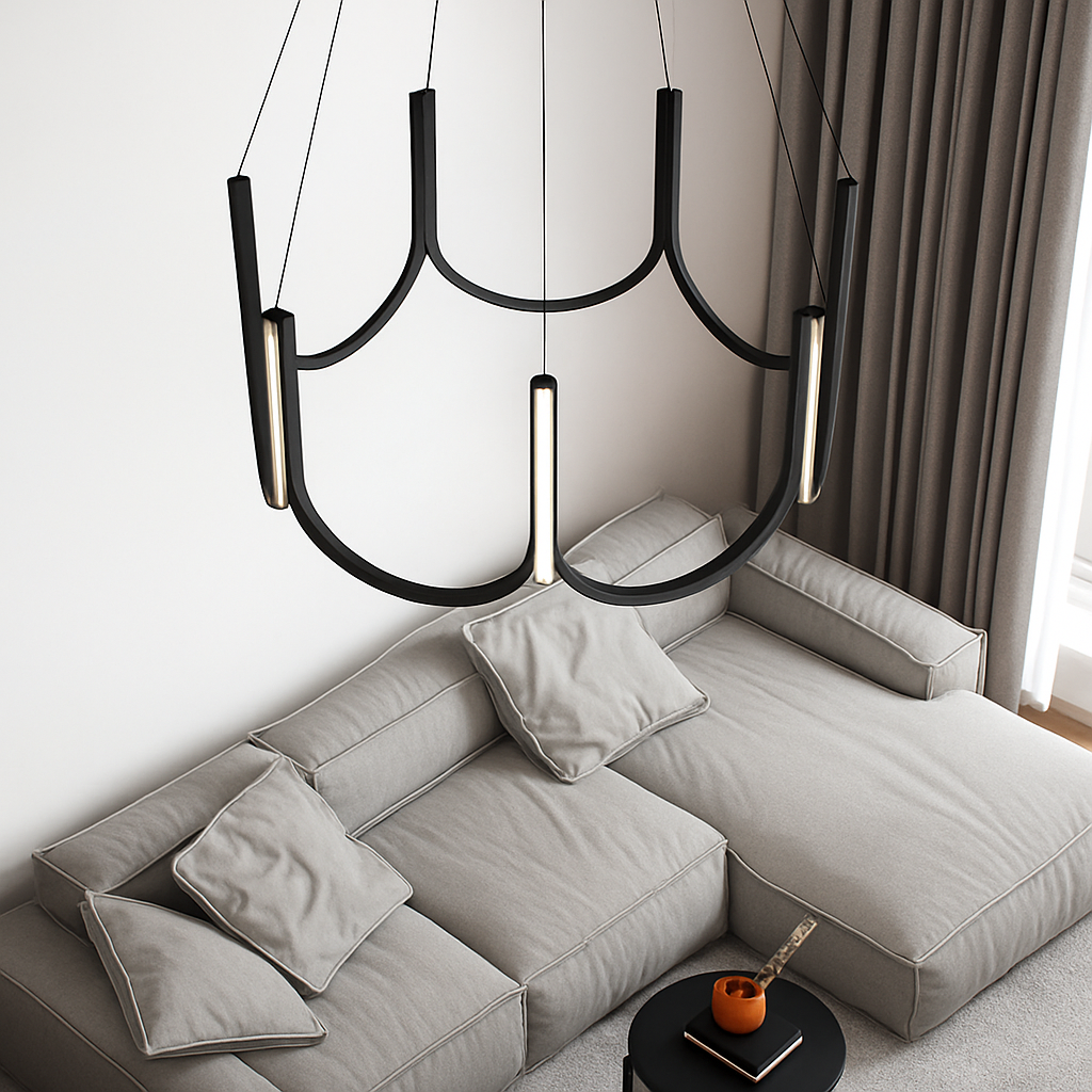 lustre led moderne en u pour décoration intérieure - vue 5 sur 9