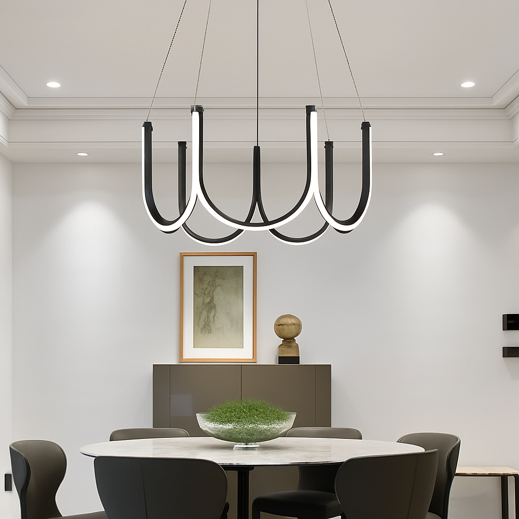 lustre led moderne en u pour décoration intérieure - vue 6 sur 9