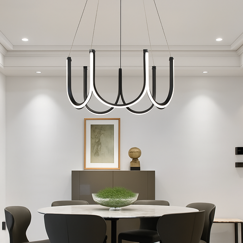 lustre led moderne en u pour décoration intérieure
