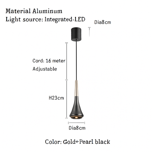 lustre led nordique anti-éblouissant en aluminium à intensité variable