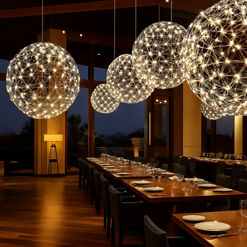 lustre led suspendu design moderne en forme de boule