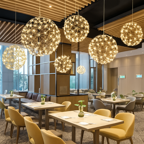 lustre led suspendu design moderne en forme de boule - vue 8 sur 8