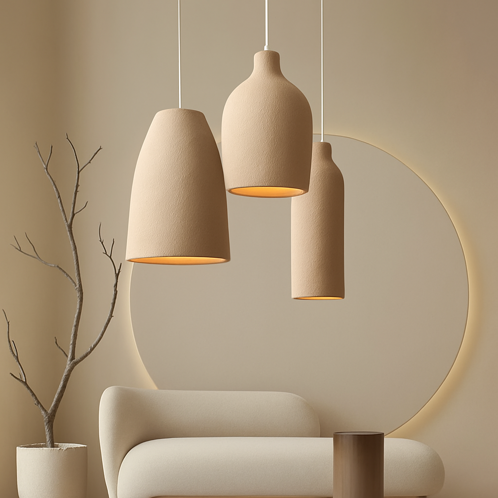 lustre led wabi sabi designer pour décoration maison - vue 2 sur 16