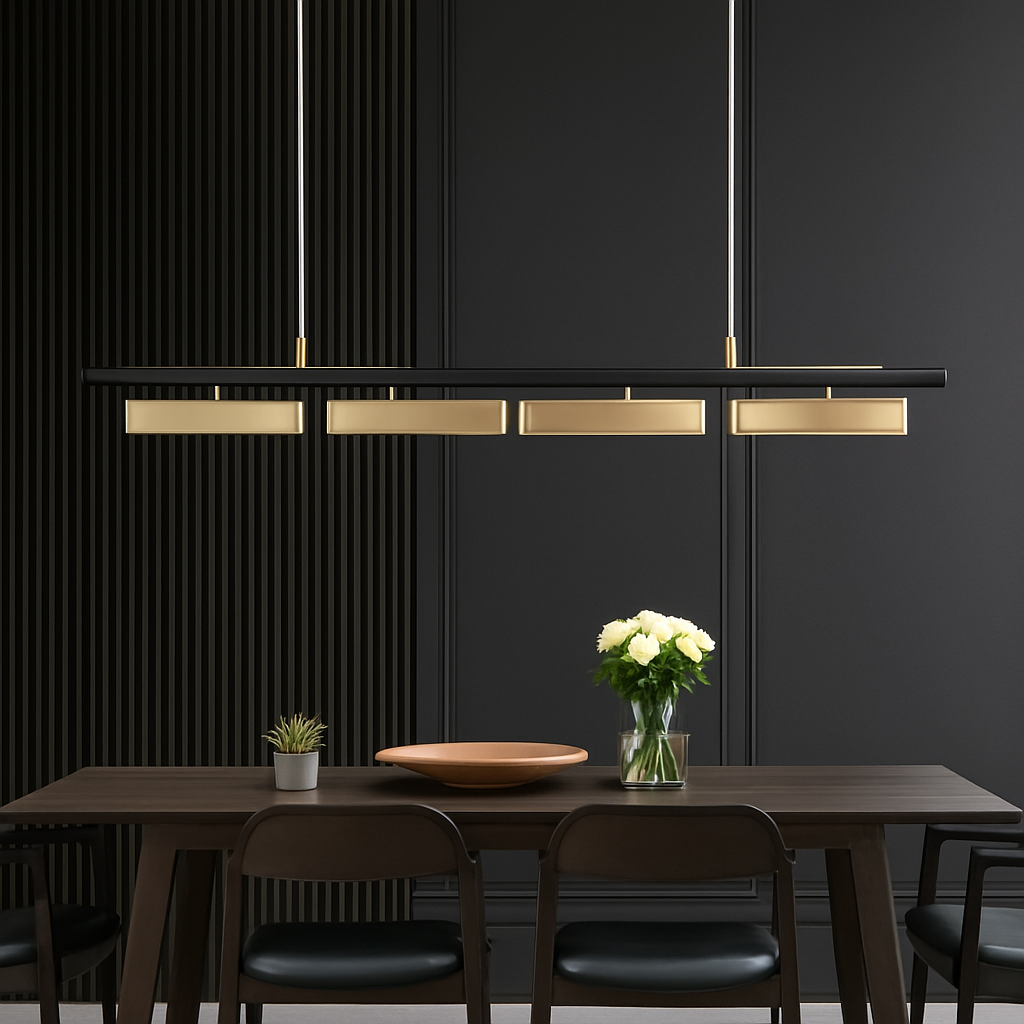Lustre long de restaurant minimaliste moderne - vue 3 sur 7