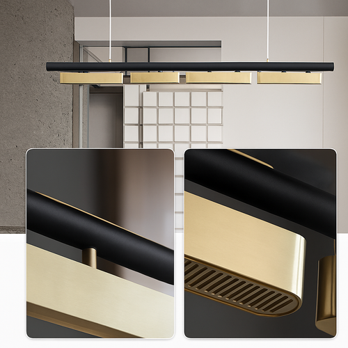 Lustre long de restaurant minimaliste moderne - vue 6 sur 7