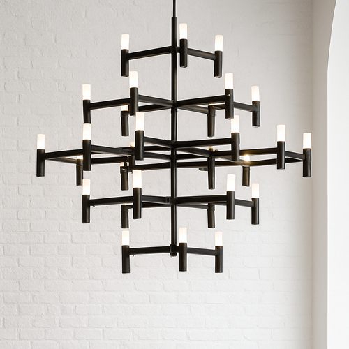 lustre moderne de luxe en métal éclairage suspendu réglable - vue 3 sur 25