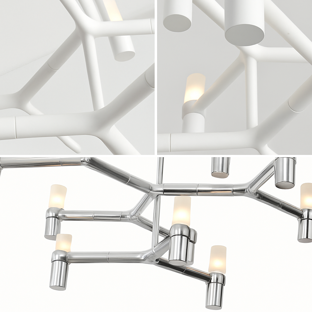 lustre moderne de luxe en métal éclairage suspendu réglable - vue 6 sur 25