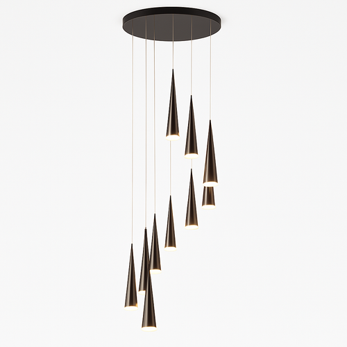lustre moderne design tube noir pour décoration intérieure - vue 2 sur 16