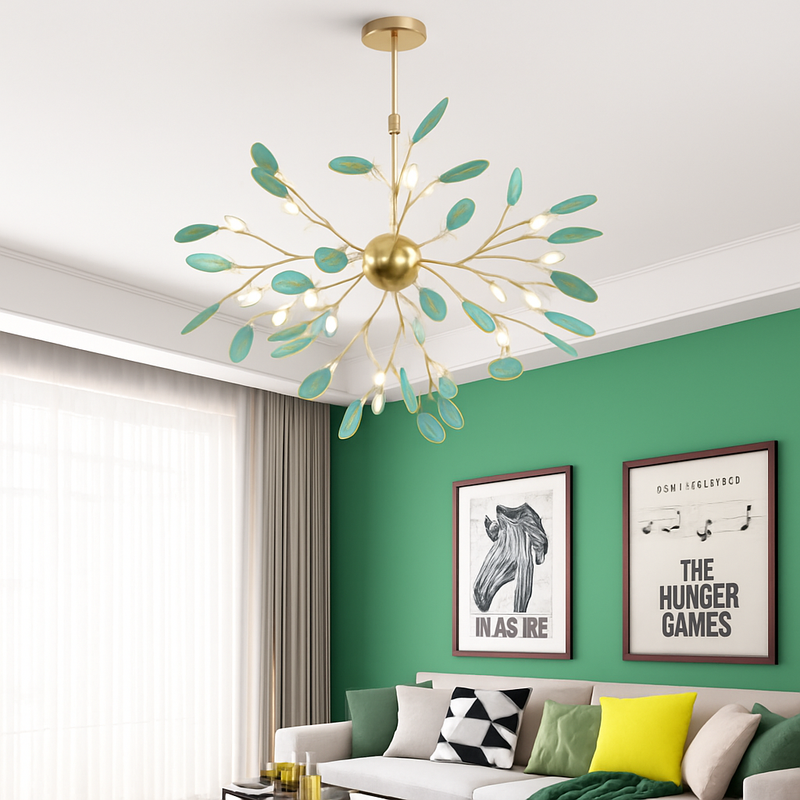 lustre moderne en agate naturelle pour décoration intérieure