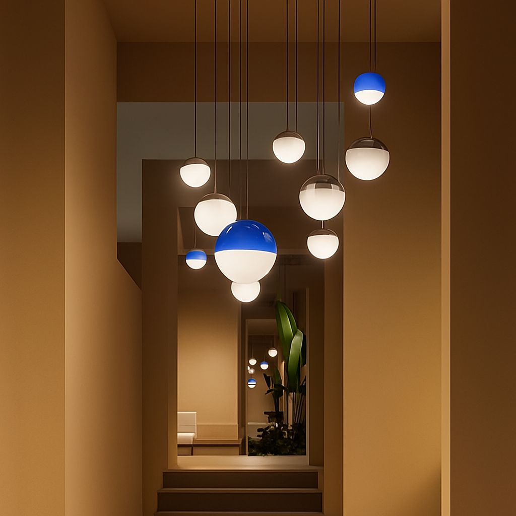 lustre moderne en verre décoratif pour intérieur élégant - vue 5 sur 12