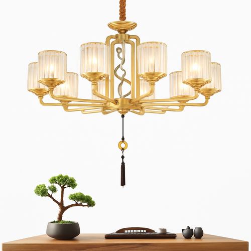 lustre moderne en verre pour décoration intérieure élégante - vue 5 sur 18