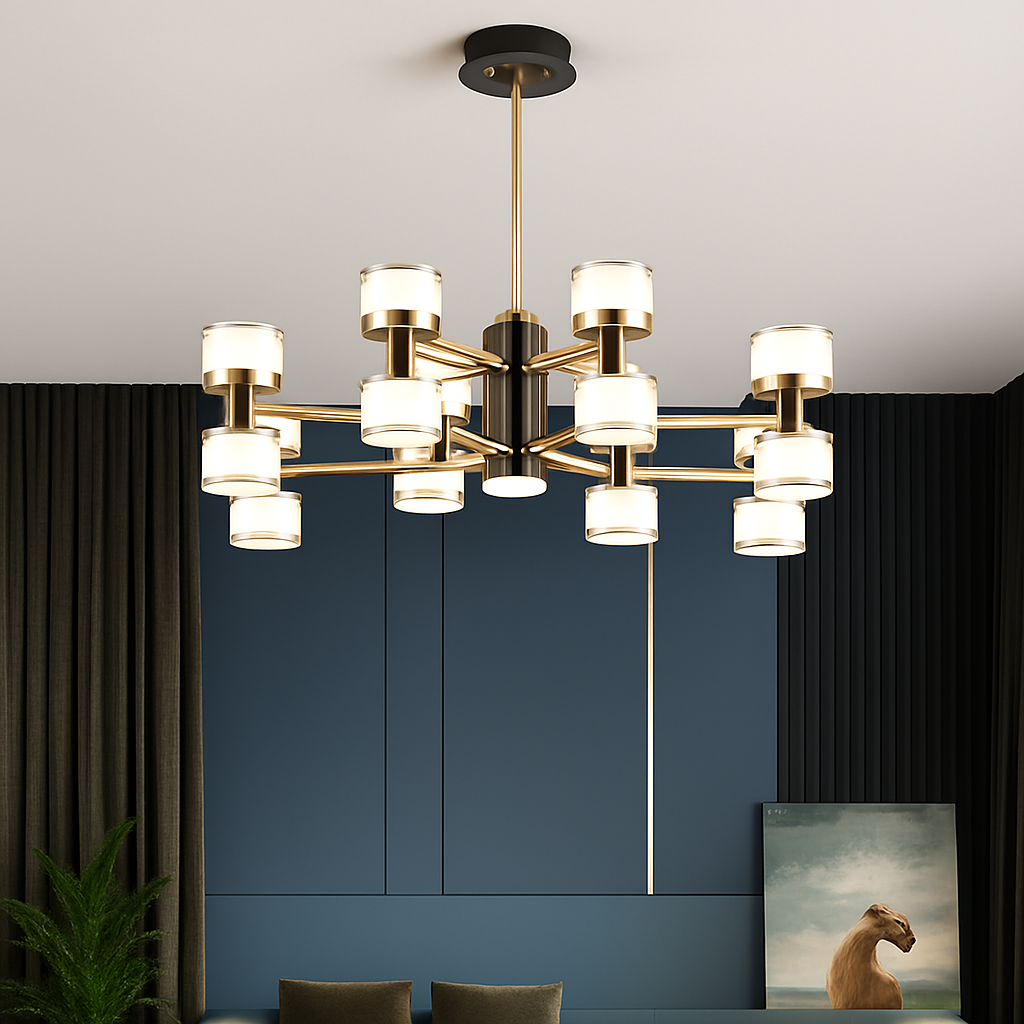 lustre moderne haut de gamme avec télécommande et gradation - vue 5 sur 11