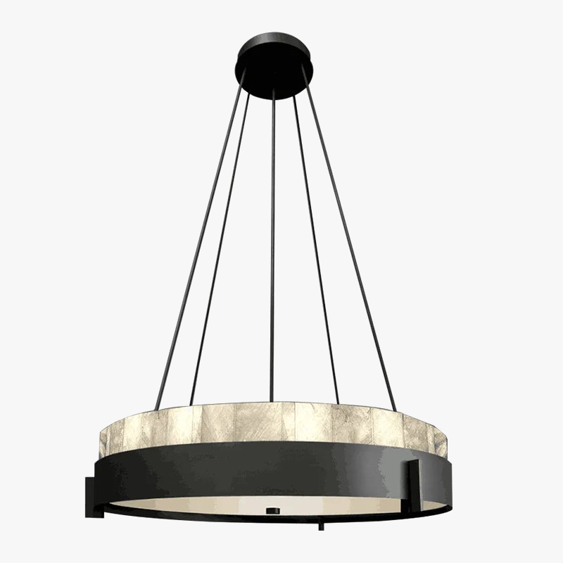 lustre moderne led en anneau de marbre créatif