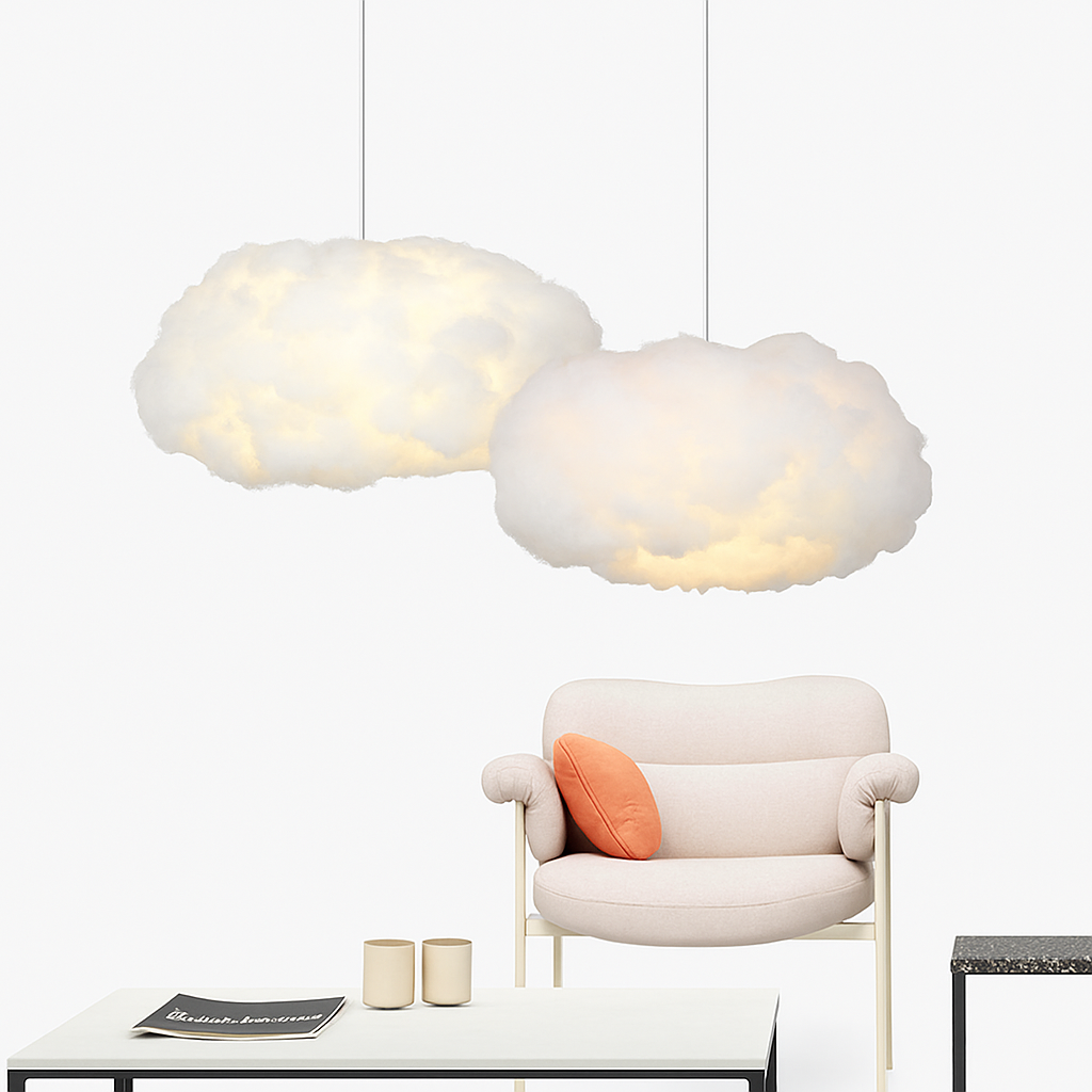 lustre moderne led en forme de nuage flottant pour restaurant - vue 7 sur 25