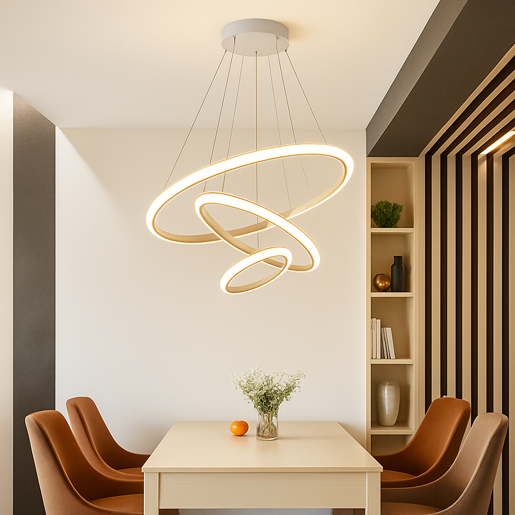 lustre moderne à LED pour décoration intérieure élégante - vue 6 sur 21