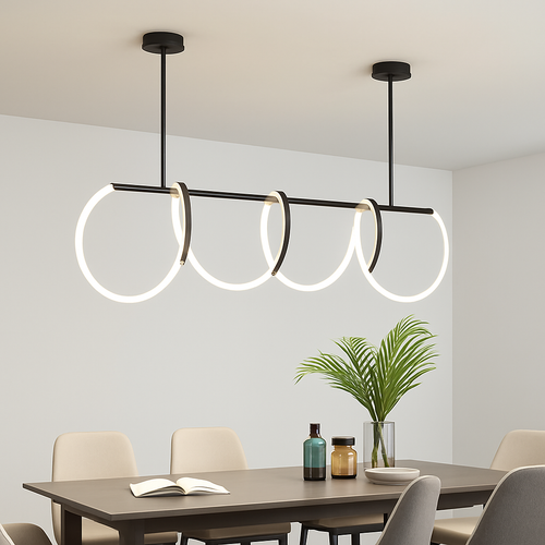 lustre moderne long tuyau led pour décoration maison suspendu - vue 2 sur 25
