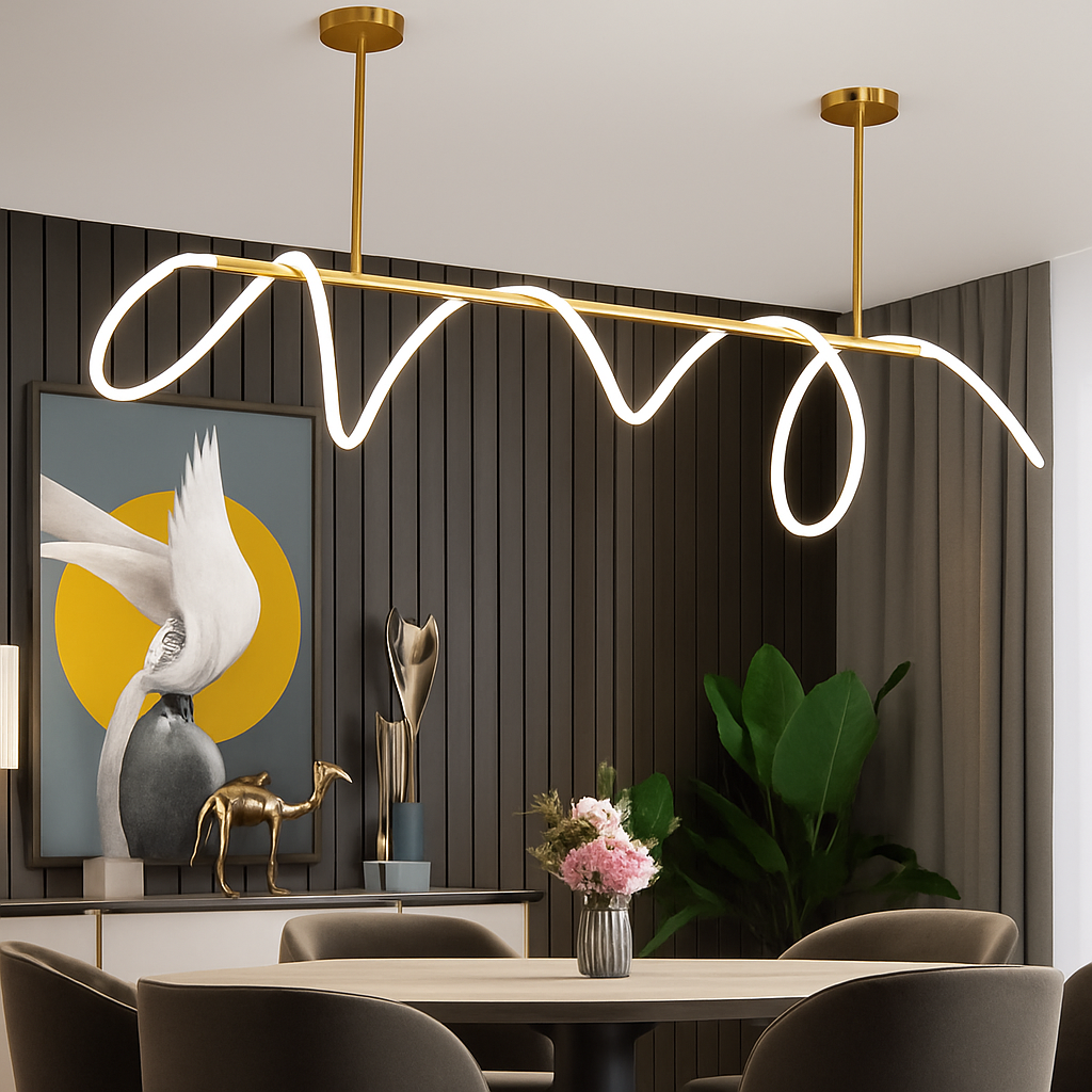 lustre moderne long tuyau led pour décoration maison suspendu - vue 3 sur 25