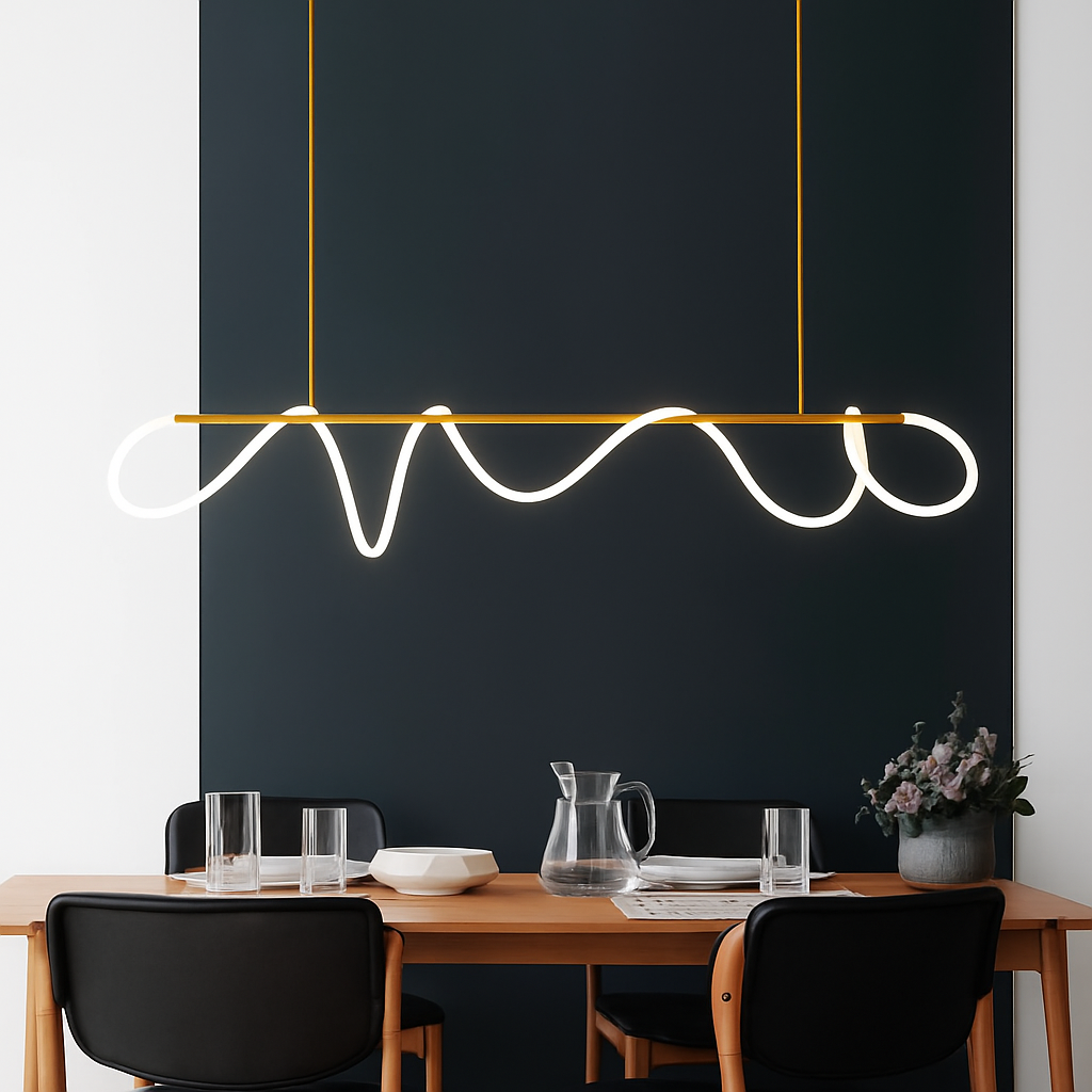 lustre moderne long tuyau led pour décoration maison suspendu - vue 4 sur 25